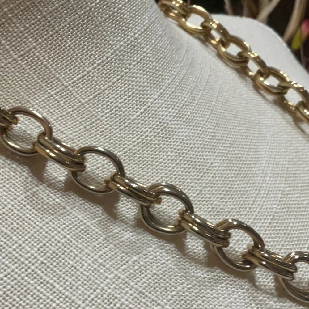 Vintage Signed Erwin Pearl Double Link Gold Chain Necklace - Picture 4 of 8